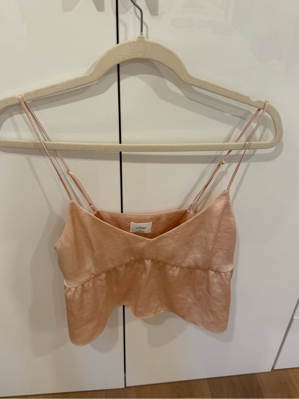 Wilfred Peach Satin Spaghetti-Strap Camisole